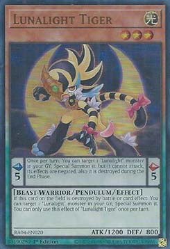 Lunalicht Tiger (V.2) RA04-020 Ultra Rare Boosterfrisch Deutsch 1. Auflage