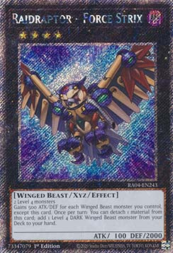 Überfallraptor - Kraftkauz (V.1) RA04-243 Platinum Secret Rare Boosterfrisch Deutsch 1. Auflage