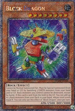 Blockdrache (V.1) RA04-268 Platinum Secret Rare Boosterfrisch Deutsch 1. Auflage