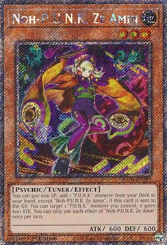 Noh-P.U.N.K. Ze Amin (V.1) RA04-293 Platinum Secret Rare Boosterfrisch Deutsch 1. Auflage