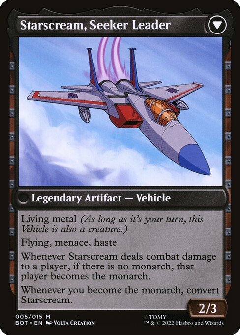 Starscream, Power Hungry // Starscream, Seeker Leader - Back Face