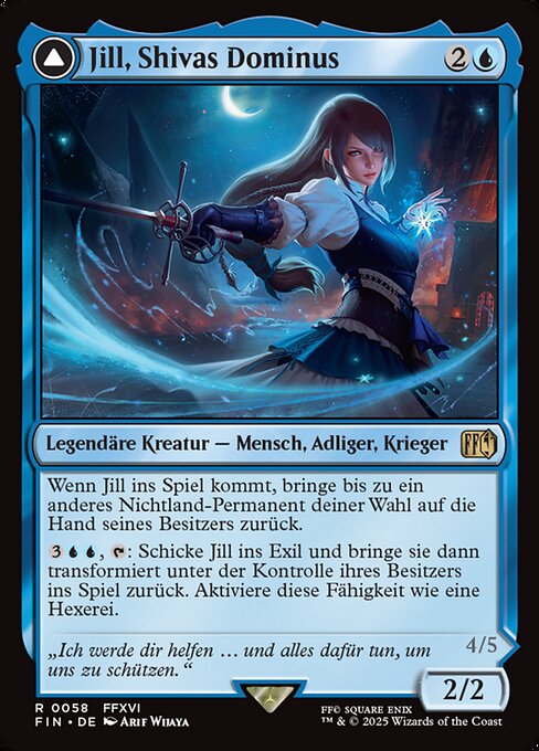 Jill, Shiva's Dominant // Shiva, Warden of Ice FIN-58 Rare Near Mint Deutsch