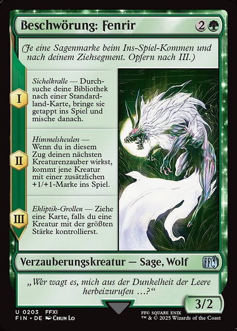 Summon: Fenrir FIN-203 Uncommon Excellent Deutsch Foil