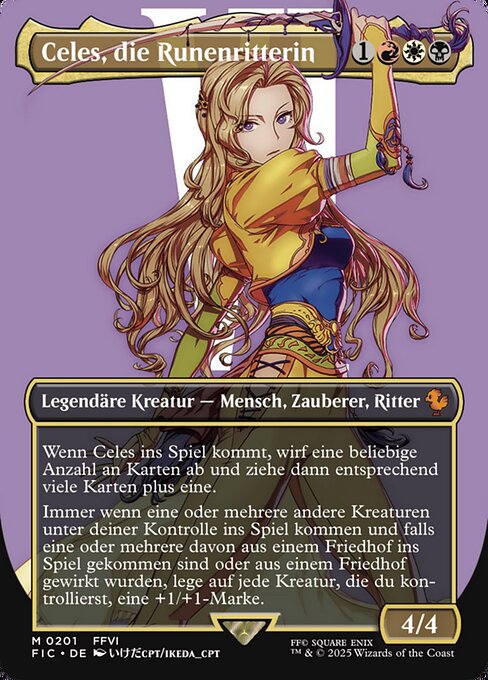 Celes, Rune Knight (V.2) XFIC-201 Mythic Near Mint Deutsch Foil