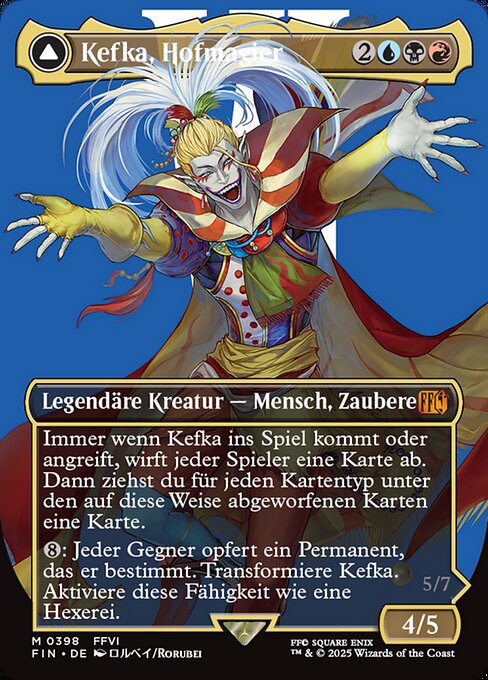 Kefka, Court Mage // Kefka, Ruler of Ruin (V.2) XFIN-398 Mythic Near Mint Deutsch