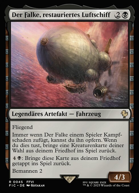 The Falcon, Airship Restored FIC-45 Rare Near Mint Deutsch