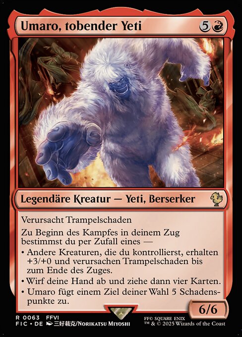 Umaro, Raging Yeti FIC-63 Rare Near Mint Deutsch