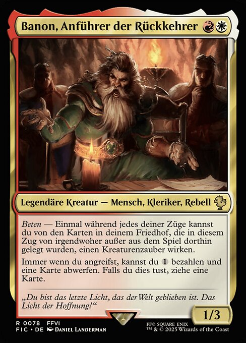 Banon, the Returners' Leader FIC-78 Rare Near Mint Deutsch