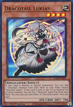 Drachoschwanz Lukias (V.1) JUSH-001 Ultra Rare Near Mint Deutsch 1. Auflage
