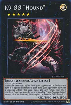 K9-ØØ „Hound“ (V.2) JUSH-036 Super Rare Good Deutsch 1. Auflage