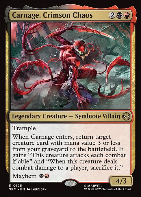 Carnage, Crimson Chaos SPM-125 Rare Near Mint Englisch
