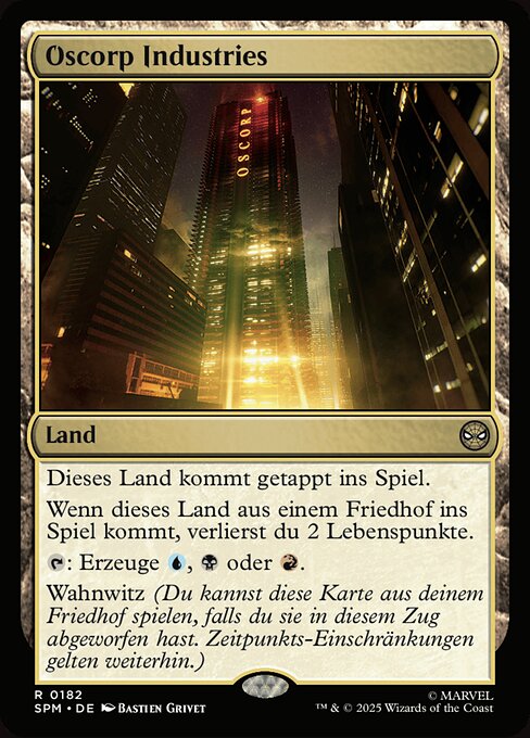 Oscorp Industries SPM-182 Rare Near Mint Deutsch Foil
