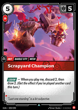 Scrapyard Champion OGN-020 Uncommon Near Mint Englisch Foil