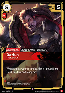 Darius, Trifarian OGN-027 Rare Near Mint Englisch Foil