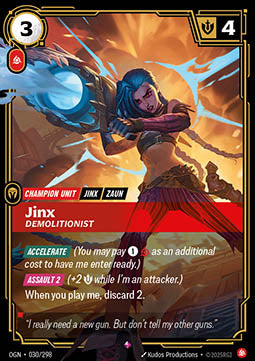 Jinx, Demolitionist OGN-030 Rare Near Mint Englisch Foil
