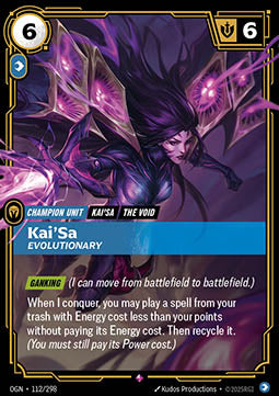 Kai'Sa, Evolutionary OGN-112 Rare Near Mint Englisch Foil