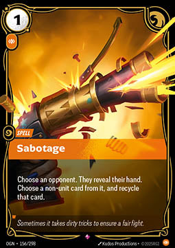 Sabotage OGN-156 Rare Excellent Englisch Foil