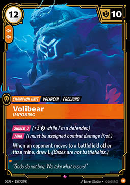 Volibear, Imposing OGN-158 Rare Near Mint Englisch Foil