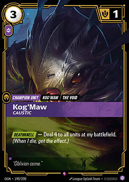 Kog'Maw, Caustic OGN-190 Rare Near Mint Englisch Foil
