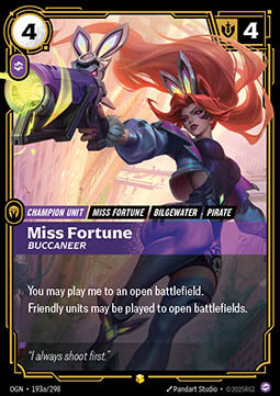 Miss Fortune, Buccaneer OGN-193a Showcase Near Mint Englisch Foil