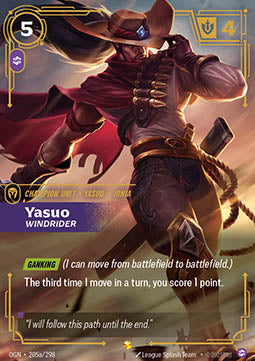 Yasuo, Windrider OGN-205a Showcase Near Mint Englisch Foil