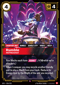 Rumble, Hotheaded SFD-026 Rare Excellent Englisch Foil