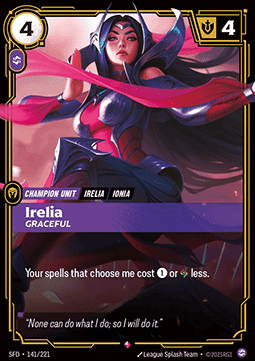 Irelia, Graceful SFD-141 Rare Near Mint Englisch Foil