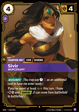 Sivir, Mercenary SFD-143 Rare Light Played Englisch Foil