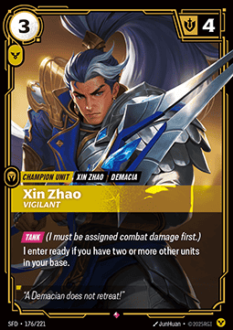 Xin Zhao, Vigilant SFD-176 Rare Near Mint Englisch Foil