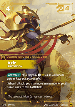 Azir, Sovereign SFD-177 Epic Near Mint Englisch Foil