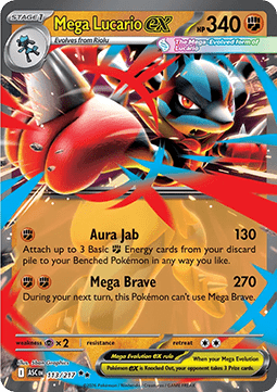 Mega Lucario ex ASC-113 Double Rare Near Mint Englisch