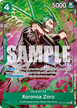 Roronoa Zoro (OP13-037) OP15 Treasure Rare Near Mint Englisch