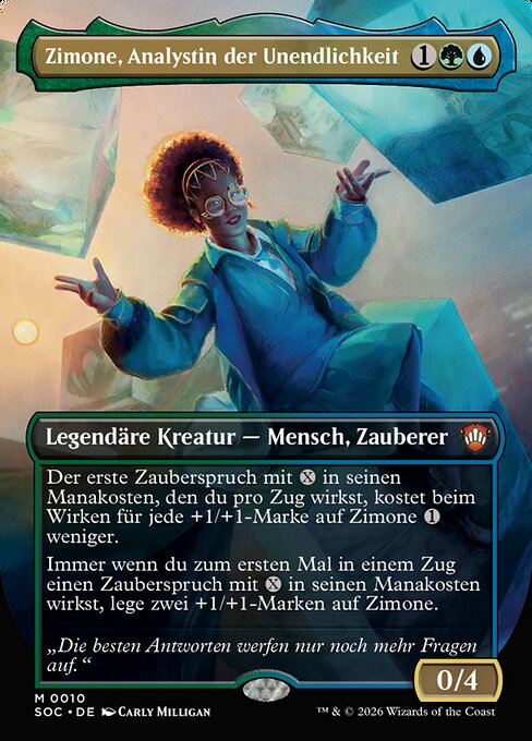 Zimone, Infinite Analyst SOC-10 Mythic Near Mint Deutsch