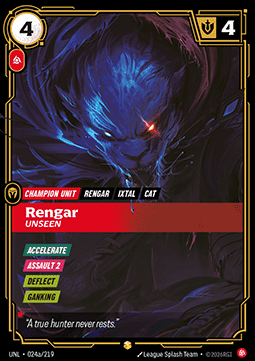 Rengar, Unseen (V.2) UNL-024a Showcase Near Mint Englisch Foil