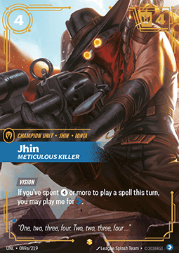 Jhin, Meticulous Killer UNL-089a Showcase Near Mint Englisch Foil