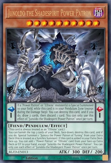 Junoldo the Shadespirit Power Patron (V.1) BLZD-EN013 Ultra Rare Excellent Englisch 1. Auflage