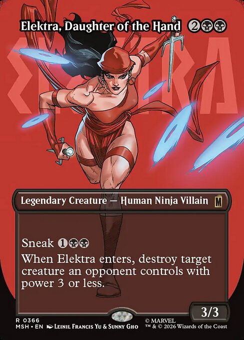 Elektra, Daughter of the Hand (V.2) XMSH-366 Rare Near Mint Englisch Foil
