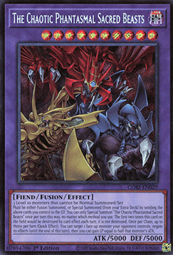 The Chaotic Phantasmal Sacred Beasts (V.1) CORI-EN029 Secret Rare Near Mint Englisch 1. Auflage