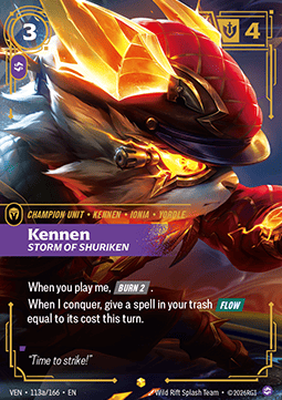 Kennen, Storm of Shuriken (V.2) VEN-113a Showcase Near Mint Englisch Foil