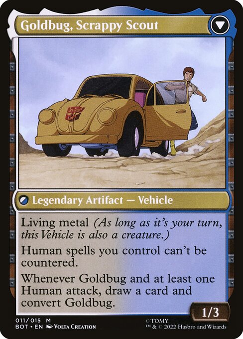 Goldbug, Humanity's Ally // Goldbug, Scrappy Scout - Back Face
