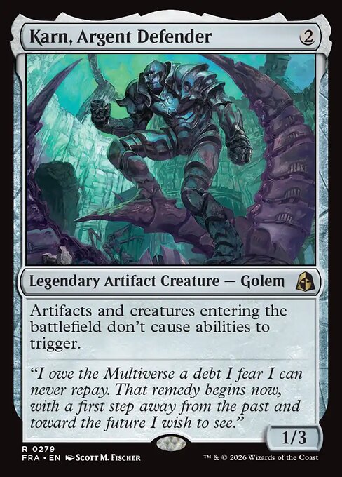 Karn, Argent Defender FRA-279 Rare Near Mint Englisch