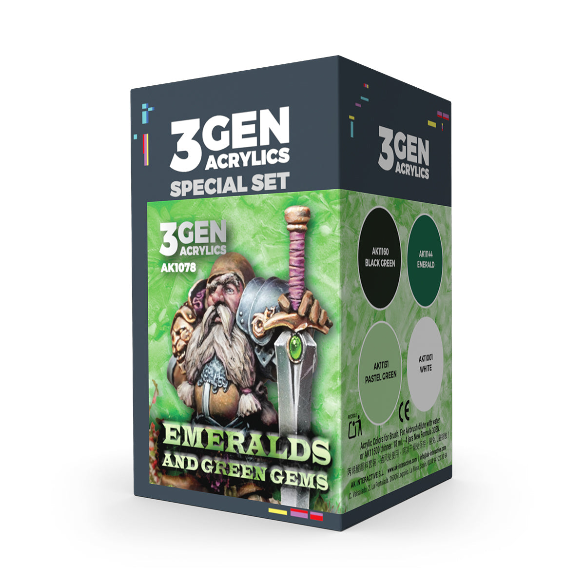 AK Interactive Wargame Color Set. Emeralds And Green Gems