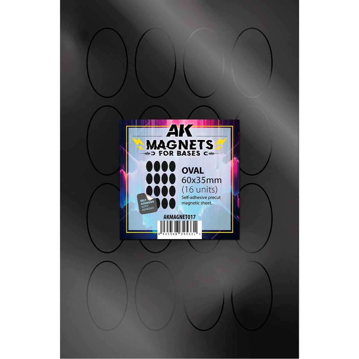 AK Interactive Magnets for Bases OVAL 60 X 35 - 16 unid