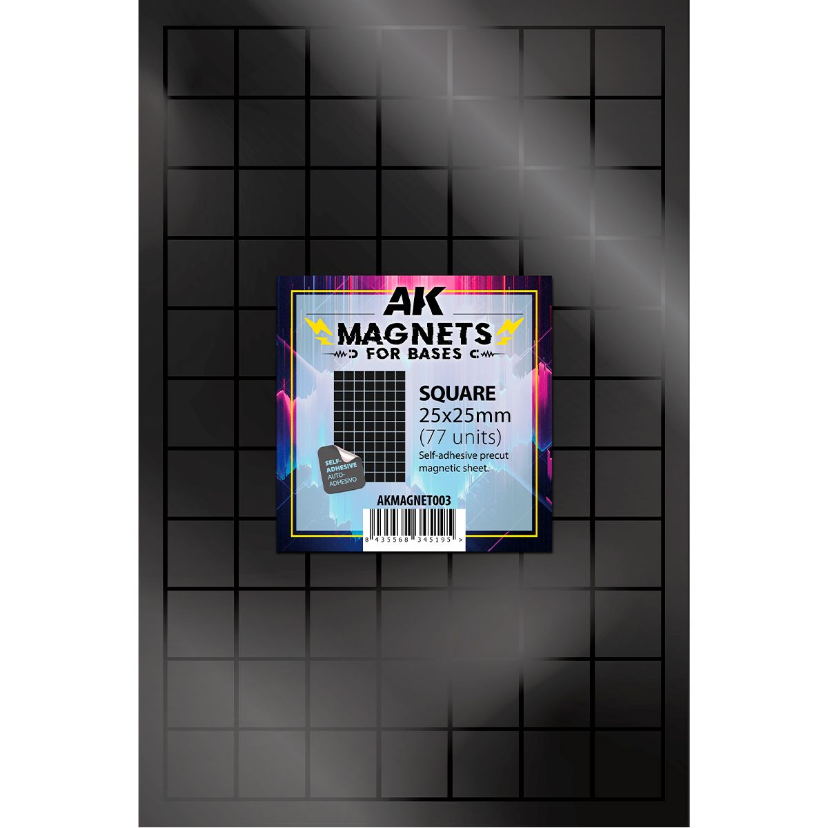 AK Interactive Magnets for Bases SQUARE/CUADRADO 25 X 25 - 77 unid