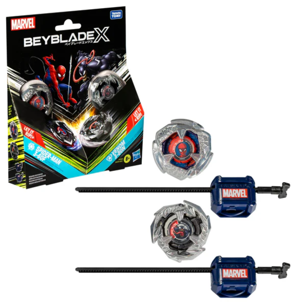 Beyblade X Marvel Collab Spider-Man 3-60F vs Venom 3-80N Multipack Set