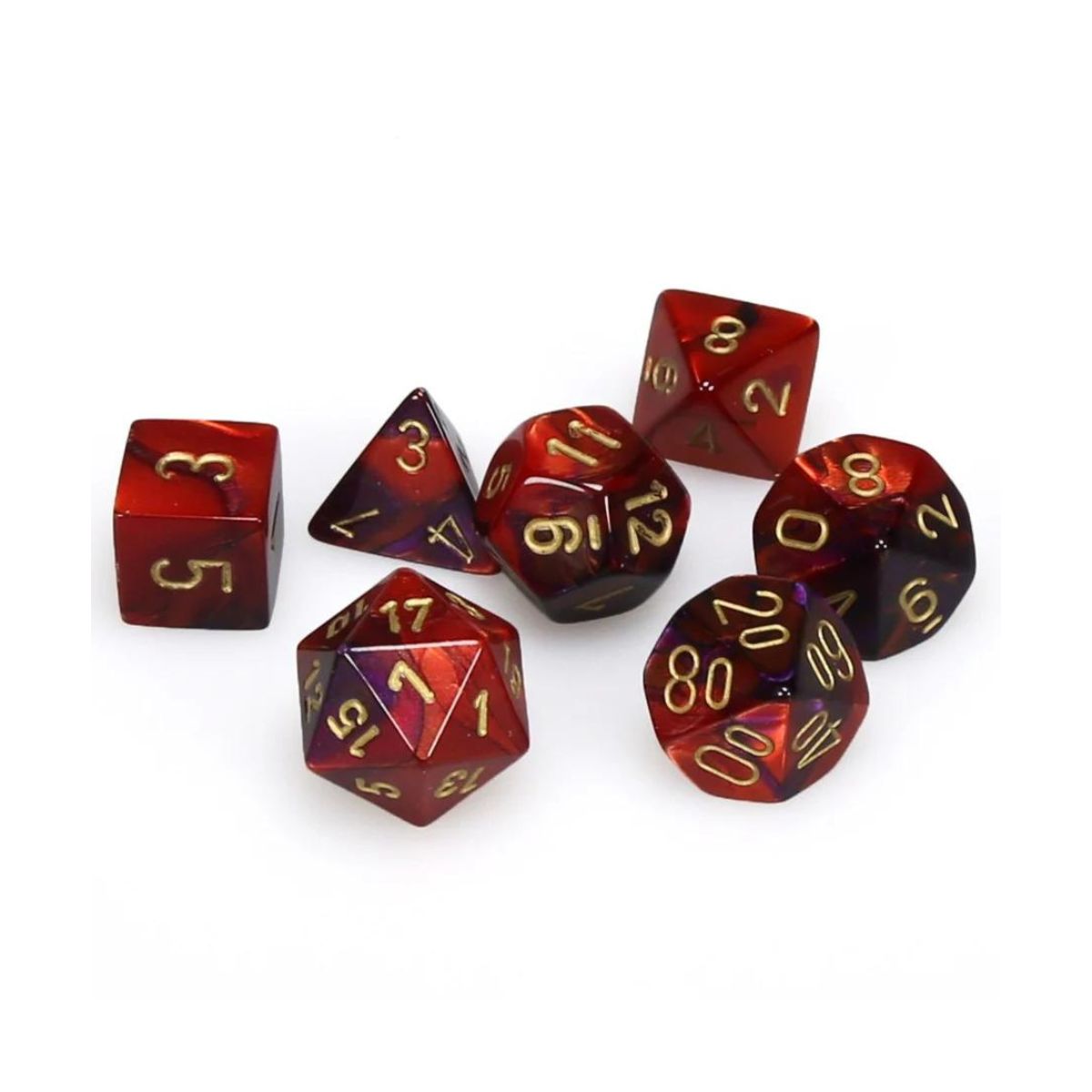 Chessex 7-Würfelset Gemini Violett-Rot/Gold