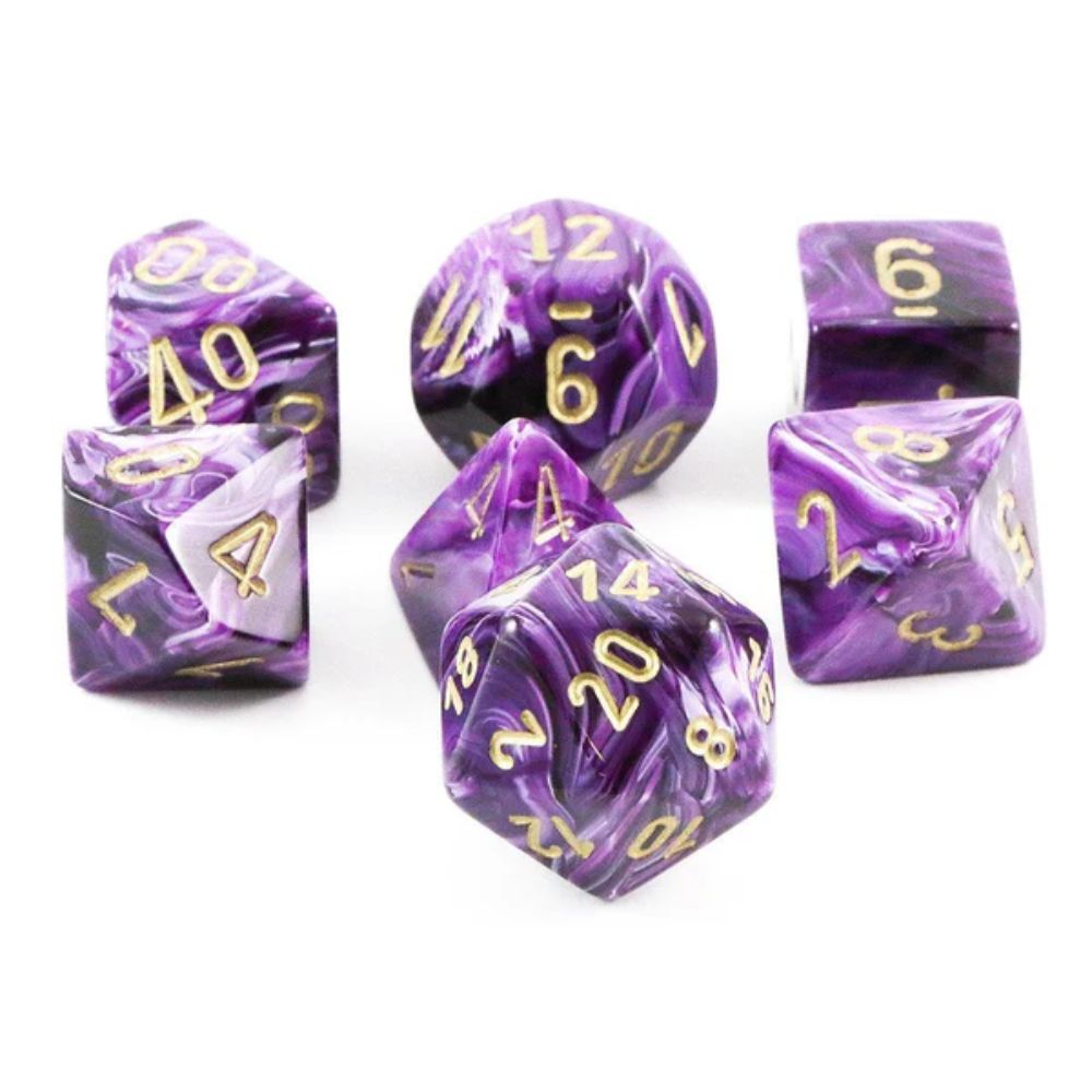 Chessex Polyhedral 7 Die Würfel-Set Opaque Gelb/Schwarz