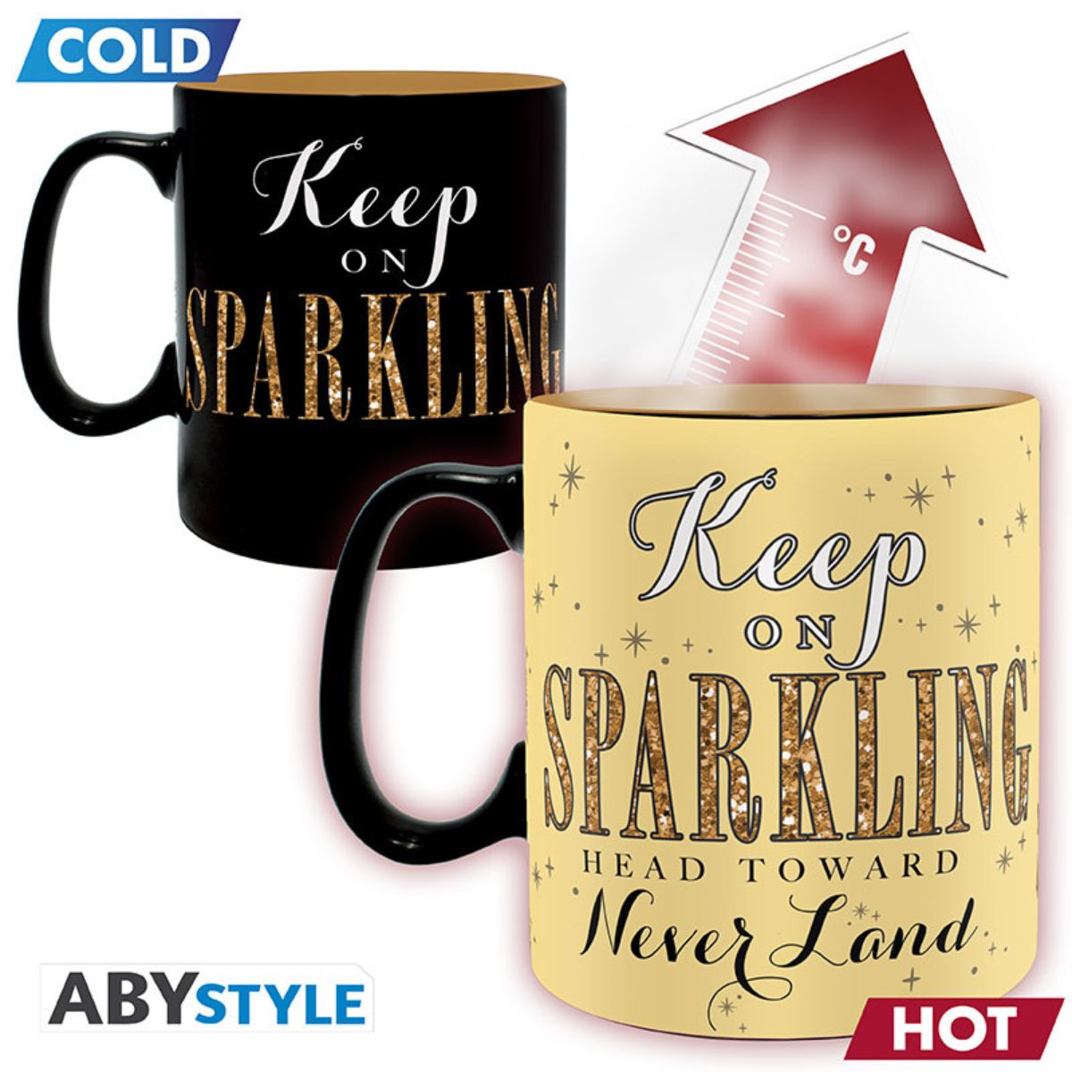 Disney Mug Heat Change 460 ml Tinkerbell Sparkle Box