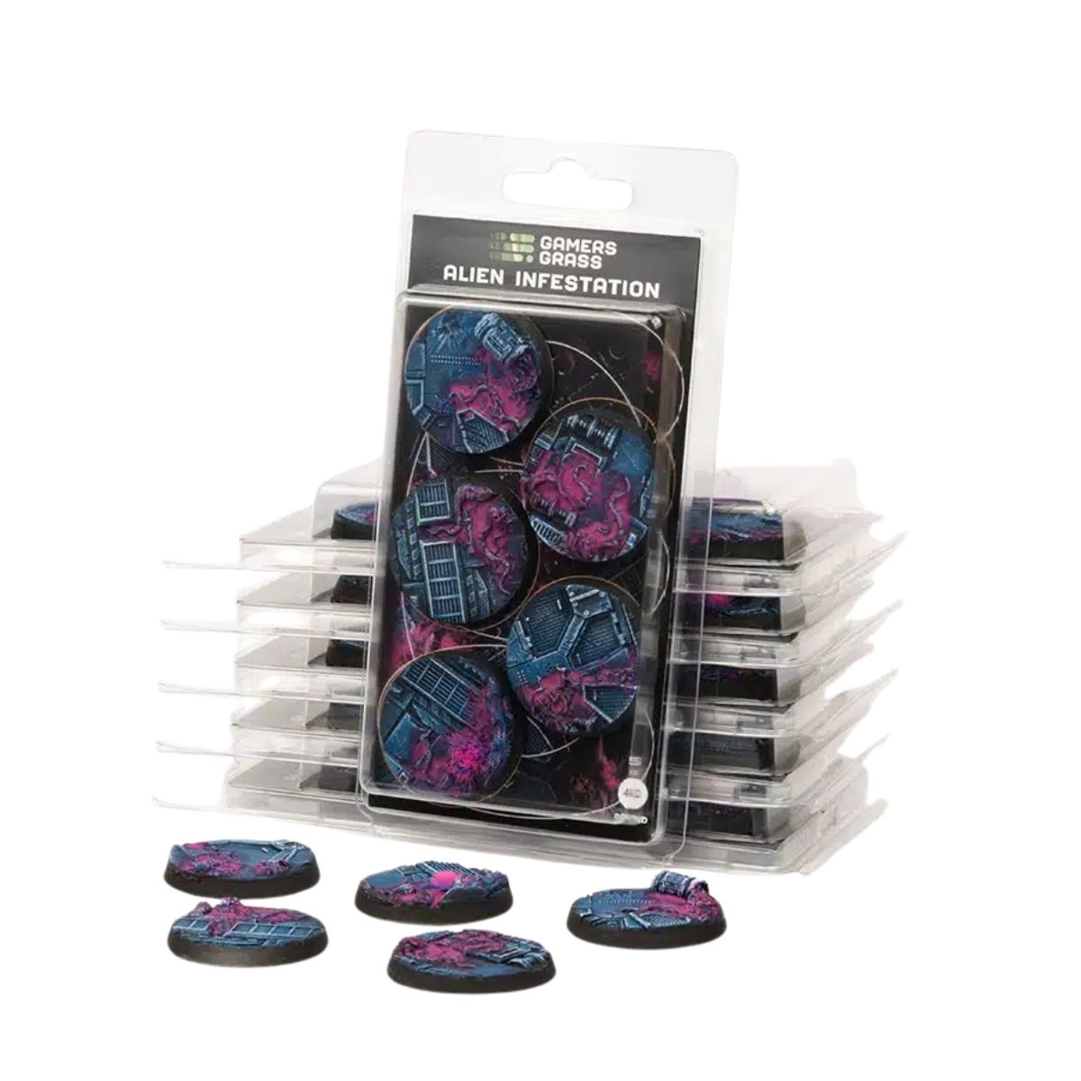 Gamers Grass Alien Infestation Bases, Round 40mm (x5)
