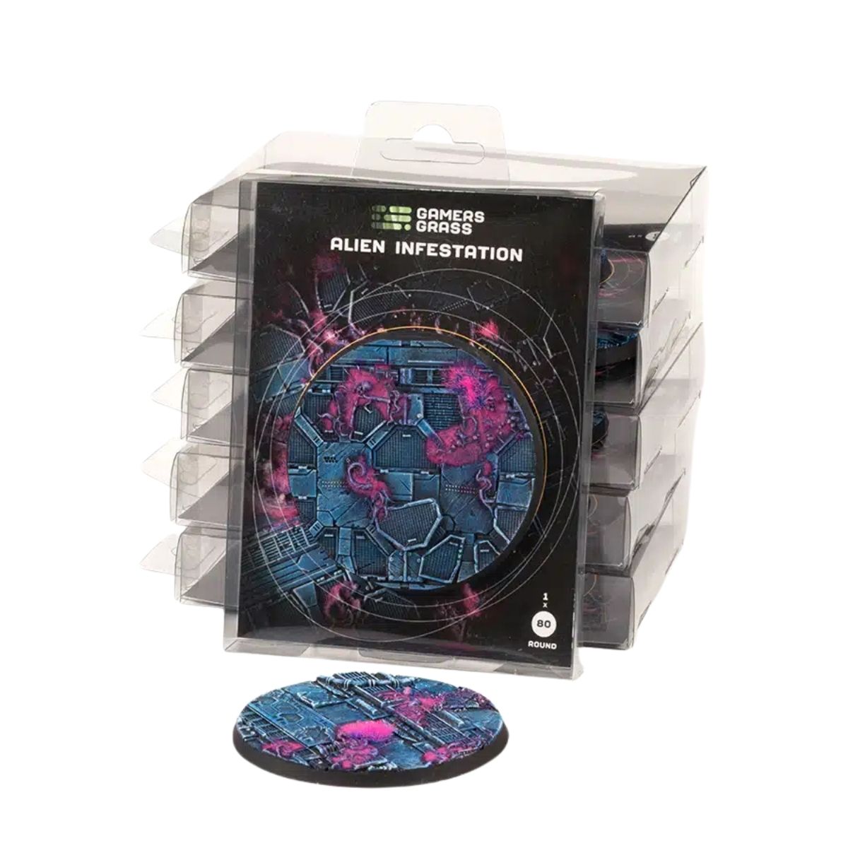 Gamers Grass Alien Infestation Bases, Round 80mm (x1)